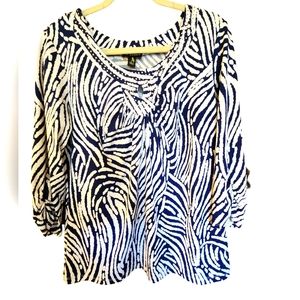 NWOT I.N. Studio 3/4 sleeve Large blouse